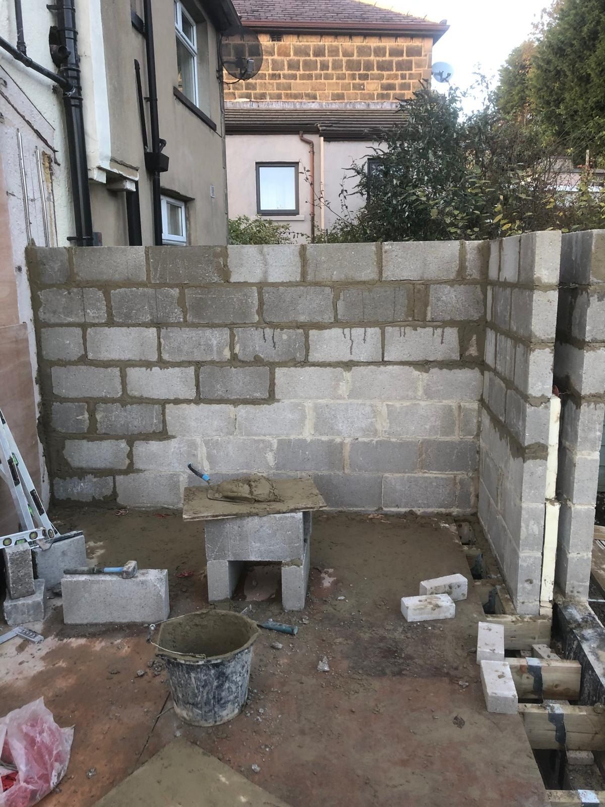 Blockwork up from the footings