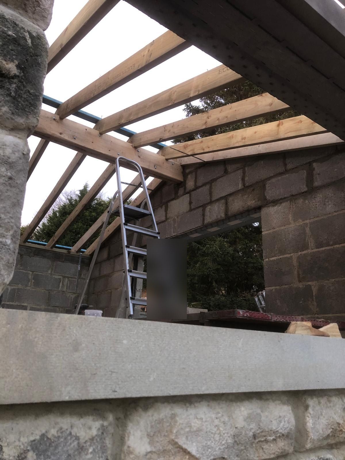 Roof timbers on