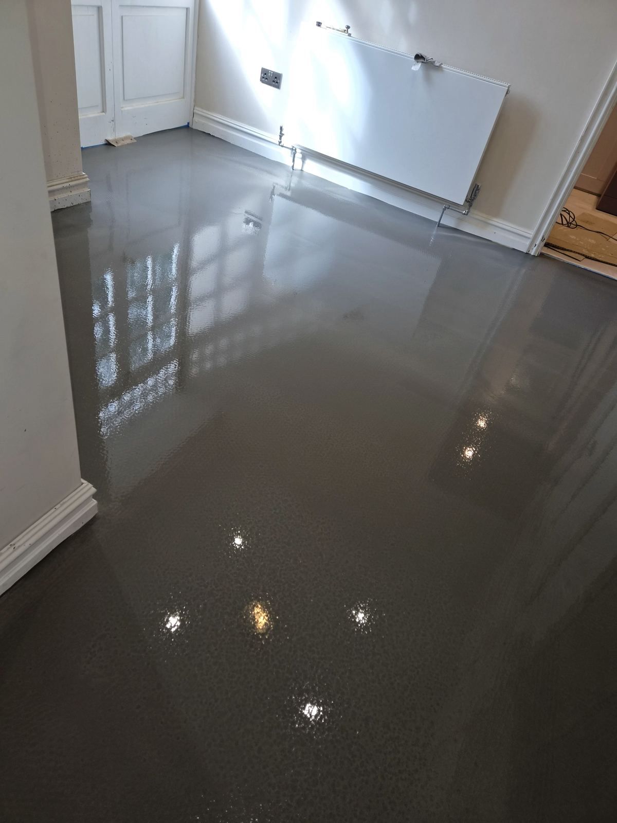 A levelled hallway floor